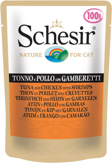 Schesir Tuna Chicken Shrimps (Тунец, курица, креветки) для кошек