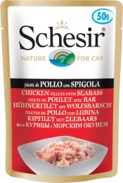Schesir Chicken Seabass (Цыпленок, окунь) 50гр для кошек