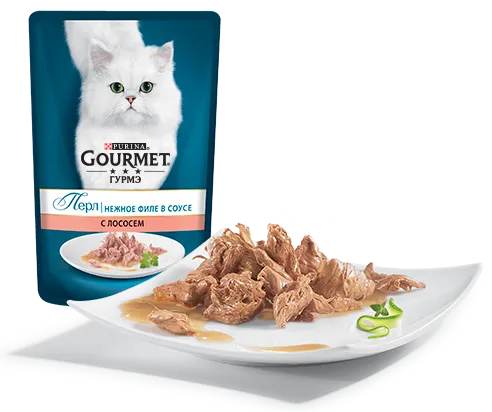Консервы Gourmet Перл Нежное филе в соусе с лососем для кошек