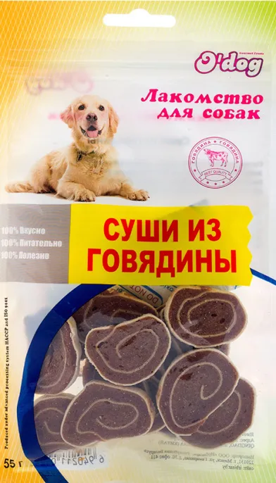 O'dog Лакомство Суши из говядины для собак