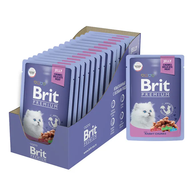 Brit Premium Пауч для котят (Кролик в желе)