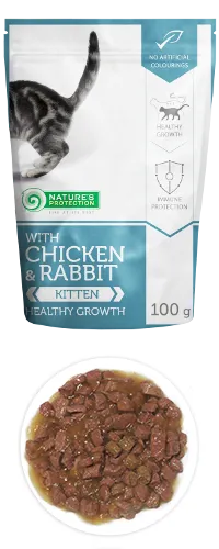 Паучи NP Cat With Chicken & Rabbit Kitten Healthy Growth для кошек