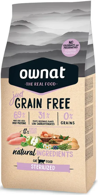 OWNAT Just Grain Free Sterilized Cat (Курица), 1 кг