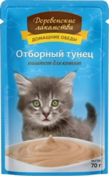 "Деревенские лакомства" Паштет Отборный тунец для кошек