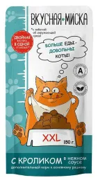 Вкусная миска пауч для кошек с кроликом в соусе