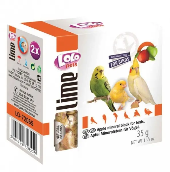 "Lolo Pets" Мел для птиц с яблоком, 35 г для птиц
