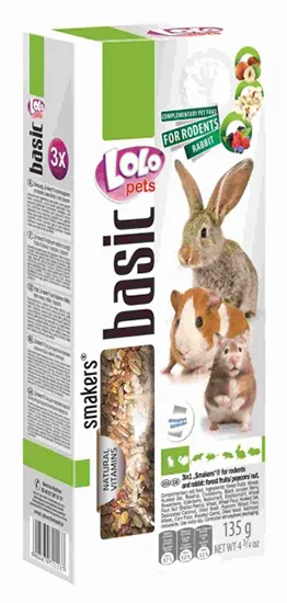 Lolo Pets Smakers (Лесные ягоды,попкорн,орехи),135 г для грызунов