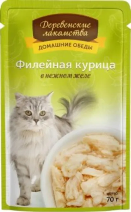 "Деревенские лакомства" Филейная курица в нежном желе для кошек