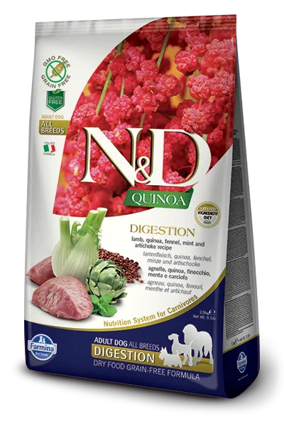 Farmina N&D Quinoa Digestion Adult All Breeds (Ягненок, киноа, фенхель, мята)