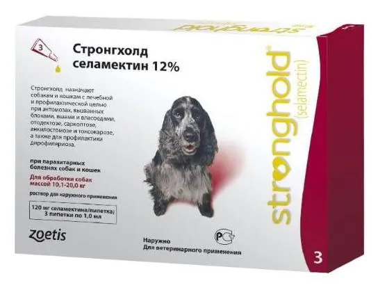 Капли Zoetis Стронгхолд 12% для питомцев