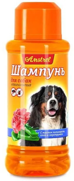 Amstrel Антипаразит шампунь для собак (пальмароза и алоэ)