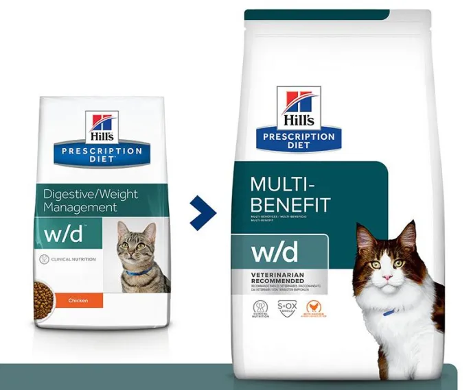 Hill's Prescription Diet w/d Digestive для кошек (Курица), 1,5 кг