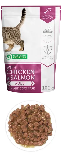 NP Cat With Chicken & Salmon Skin and Coat Care для кошек