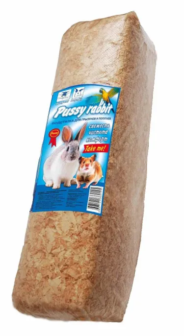 Pussy Rabbit Подстилка для грызунов и птиц (Стружка) для грызунов