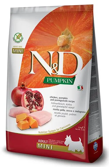 Farmina N&D Pumpkin GF Adult Mini (Тыква, курица, гранат), 7 кг
