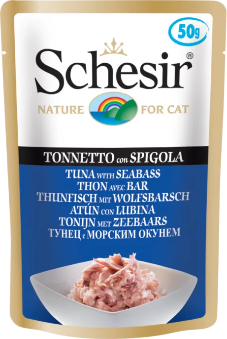 Schesir Tuna Seabass (Тунец, окунь) 50гр для кошек