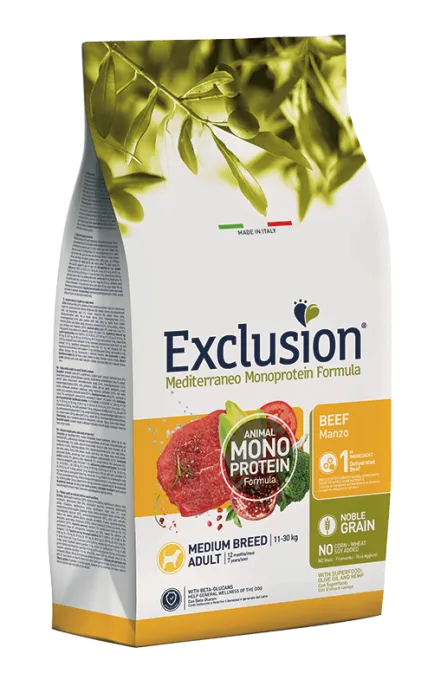 Exclusion Monoprotein Noble Grain Adult Medium (Говядина), 12 кг