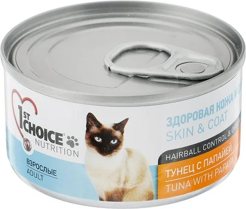 Влажный корм 1st CHOICE Тунец c Папайей для кошек