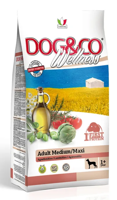 Dog&Co Wellness ADULT MEDIUM / MAXI (Ягненок и рис), 3 кг