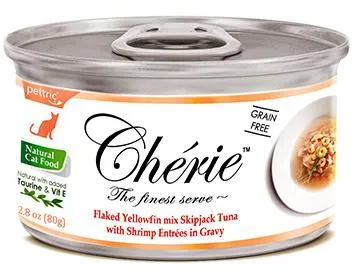 Cherie хлопья тунца с цельными креветками в подливе для кошек