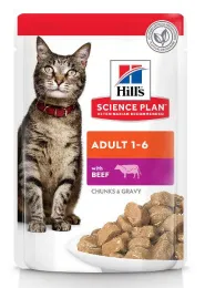 Hill's Science Plan Влажный корм для кошек для поддержания жизненной энергии и иммунитета (говядина)