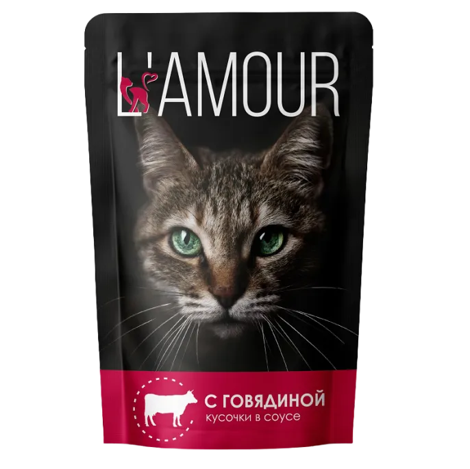 L’AMOUR для кошек с говядиной в соусе