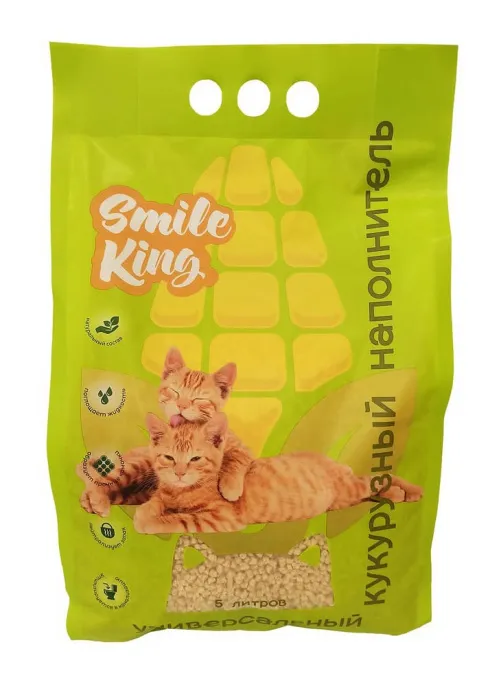 Smile King Универсальный кукурузный наполнитель для кошек