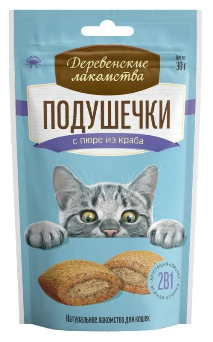 Подушечки с пюре из краба для кошек