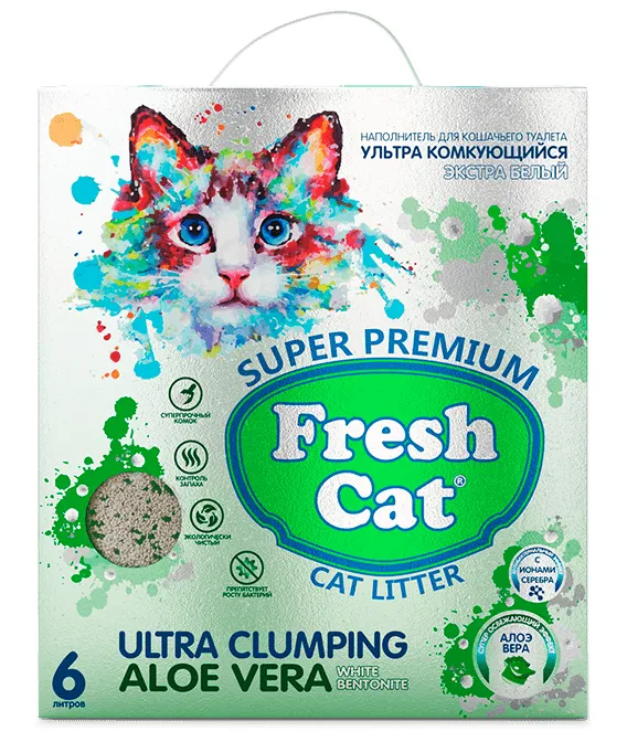 Fresh Cat Комкующийся наполнитель Алоэ вера для кошек