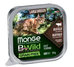 Monge Консервы BWild GF Cat Large Breeds (Буйвол, овощи)