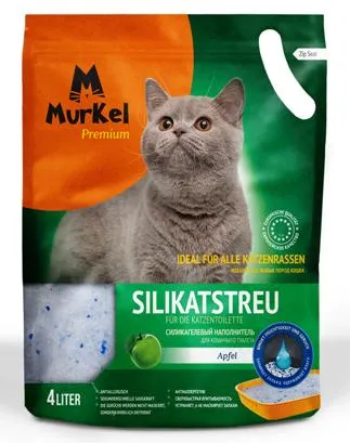 Murkel Наполнитель силикагелевый (Яблоко) для кошек