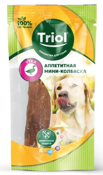 Triol PT001 Аппетитная мини-колбаска из утки для собак