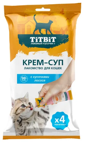 ТИТБИТ Крем-суп для кошек с кусочками лосося