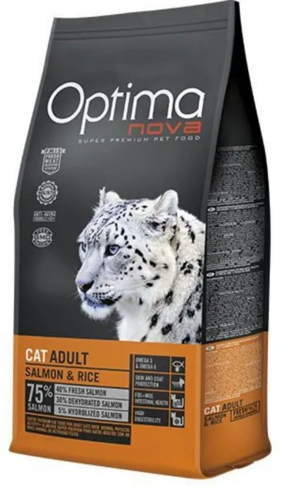 Корм Optima Nova Cat Adult (Лосось и рис) для кошек, 2 кг