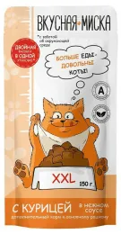 Вкусная миска пауч для кошек с курицей в соусе