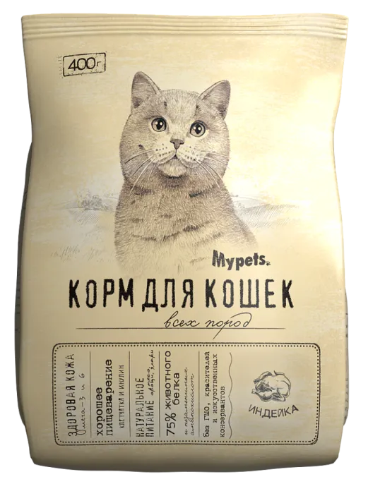 Mypets для кошек всех пород (Индейка), 400 г