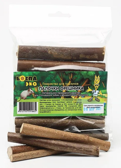 БОСПА ЭКО Палочки орешника для грызунов