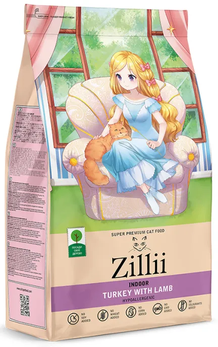 ZILLII Indoor Adult Cat (Индейка, ягненок), 400 г