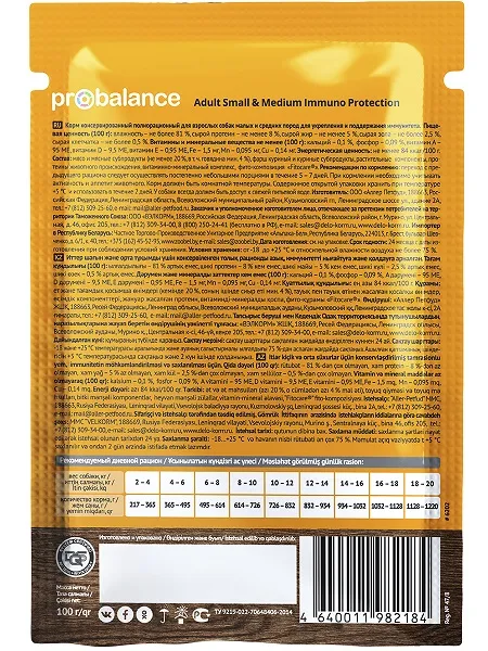 Пресервы ProBalance Dog Immuno Adult Small&Medium для собак