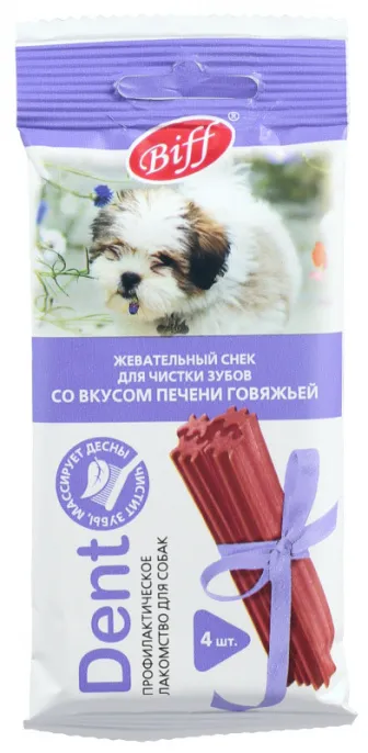 ТИТБИТ Жевательный снек DENT со вкусом говяжьей печени для собак