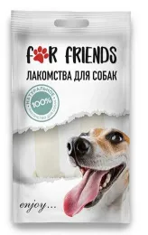 For Friends Кость узловая с кальцием (белая) для собак