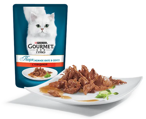 Консервы Gourmet Перл Нежное филе в соусе с говядиной для кошек