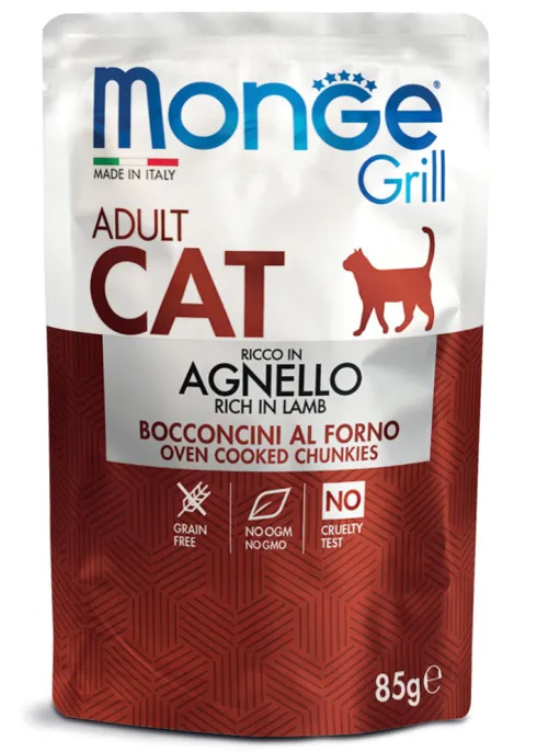 Monge Пауч Grill Adult Cat (Ягненок) для кошек
