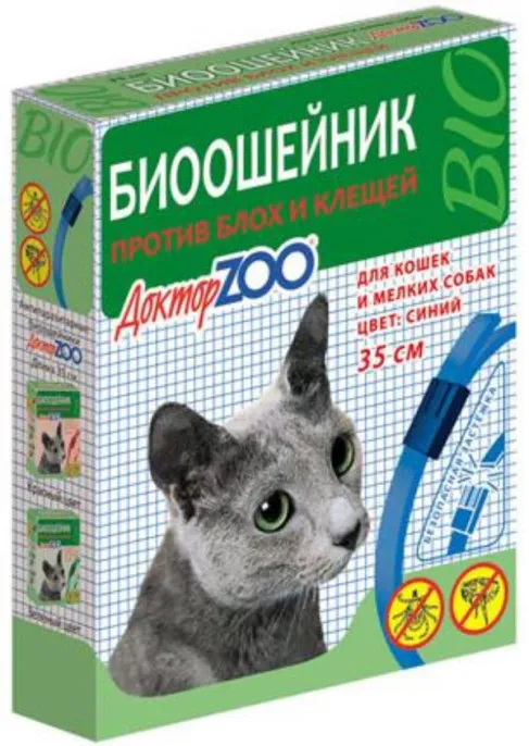 БИОошейник Доктор ZOO от блох и клещей, 35 см для собак для кошек