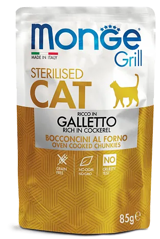 Monge Пауч Grill Sterilised Cat (Курица) для кошек 85 г