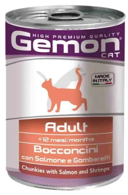 Gemon Консервы Cat Adult Salmon/Shrimps для кошек