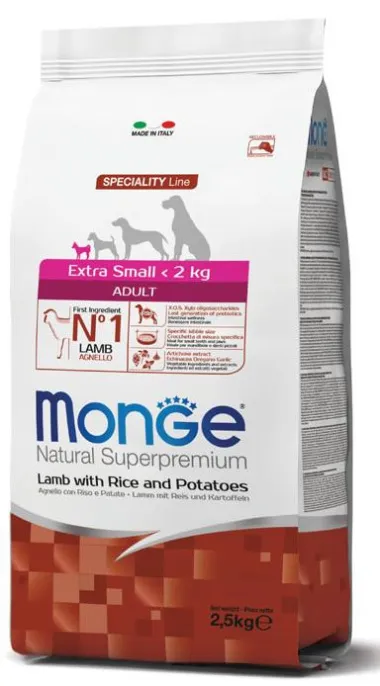 Monge Dog Speciality Adult X-Small (Ягненок, рис, картофель)