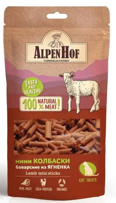 AlpenHof Мини колбаски баварские из ягненка для кошек