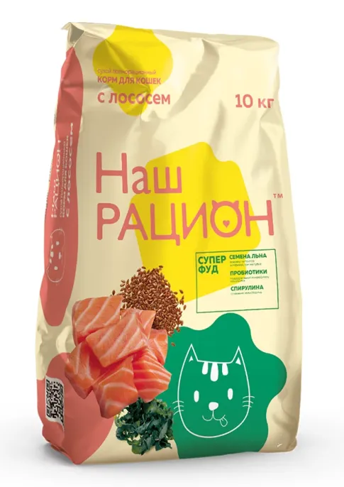 Наш рацион корм для кошек (Лосось), 400 г