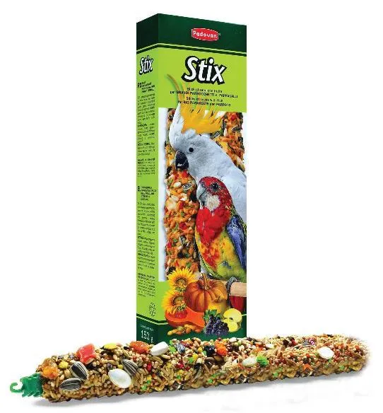 Padovan Палочки фруктовые для крупных попугаев, 150 г для птиц